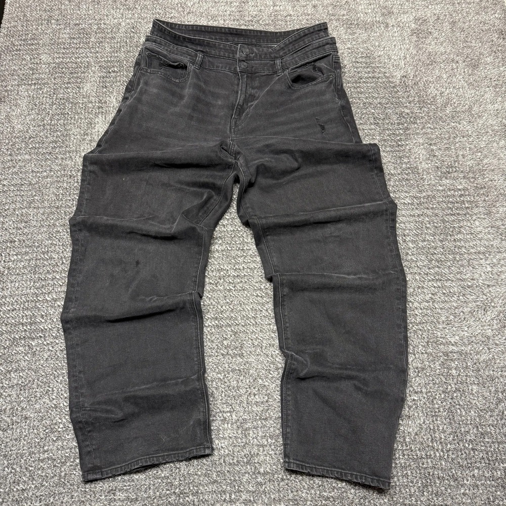 American Eagle Womens Jeans 14x30 Super High-Rise Baggy Straight Black - Picture 3 of 10